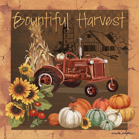 Bountiful Harvest V White Modern Wood Framed Art Print with Double Matting by Phillips, Anita