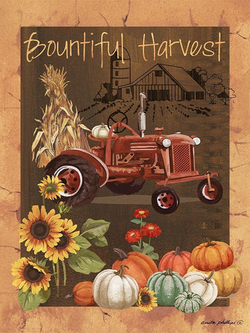 Bountiful Harvest VI White Modern Wood Framed Art Print with Double Matting by Phillips, Anita