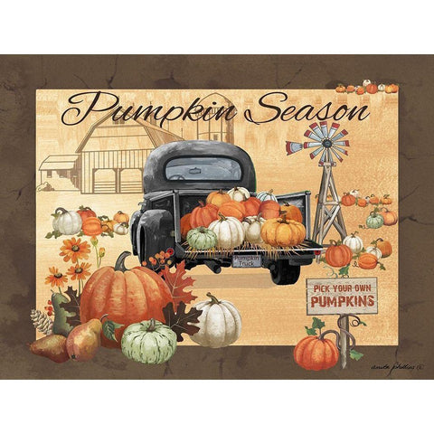Pumpkin Season White Modern Wood Framed Art Print by Phillips, Anita