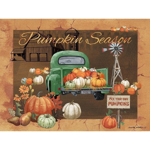 Pumpkin Season IV Black Modern Wood Framed Art Print by Phillips, Anita