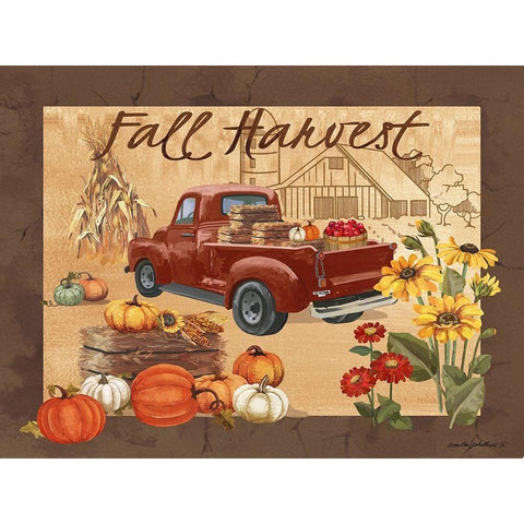 Fall Harvest Black Modern Wood Framed Art Print with Double Matting by Phillips, Anita