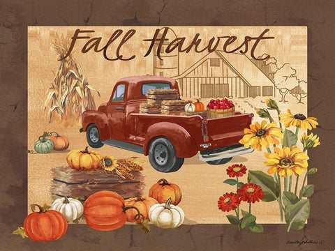 Fall Harvest White Modern Wood Framed Art Print with Double Matting by Phillips, Anita