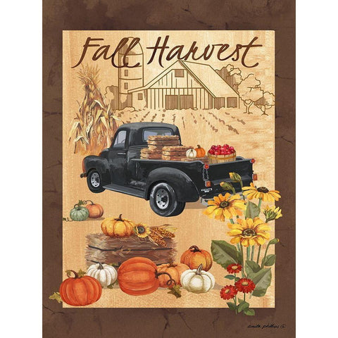 Fall Harvest III White Modern Wood Framed Art Print by Phillips, Anita