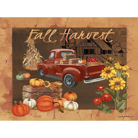 Fall Harvest IV Black Modern Wood Framed Art Print with Double Matting by Phillips, Anita