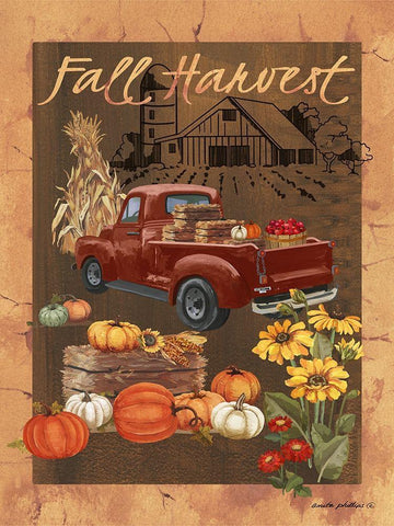Fall Harvest VI White Modern Wood Framed Art Print with Double Matting by Phillips, Anita
