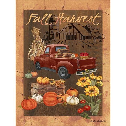 Fall Harvest VI White Modern Wood Framed Art Print by Phillips, Anita