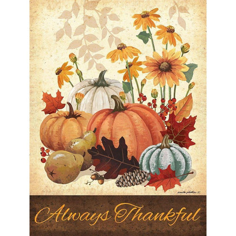 Always Thankful Black Modern Wood Framed Art Print with Double Matting by Phillips, Anita