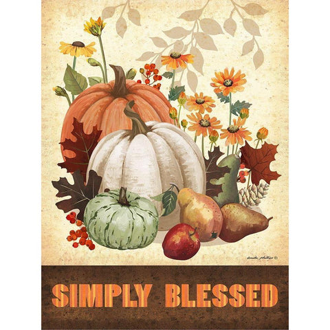 Simply Blessed Gold Ornate Wood Framed Art Print with Double Matting by Phillips, Anita