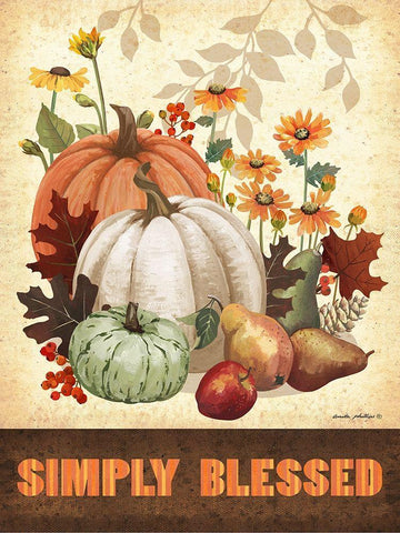 Simply Blessed White Modern Wood Framed Art Print with Double Matting by Phillips, Anita