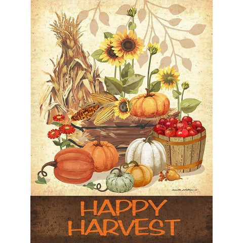 Happy Harvest White Modern Wood Framed Art Print by Phillips, Anita
