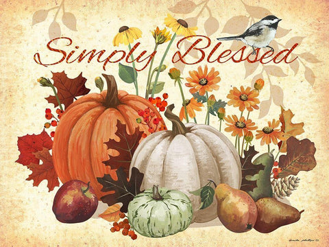 Simply Blessed White Modern Wood Framed Art Print with Double Matting by Phillips, Anita