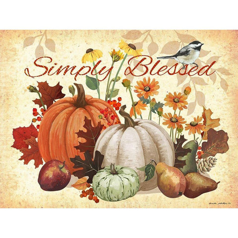 Simply Blessed White Modern Wood Framed Art Print by Phillips, Anita