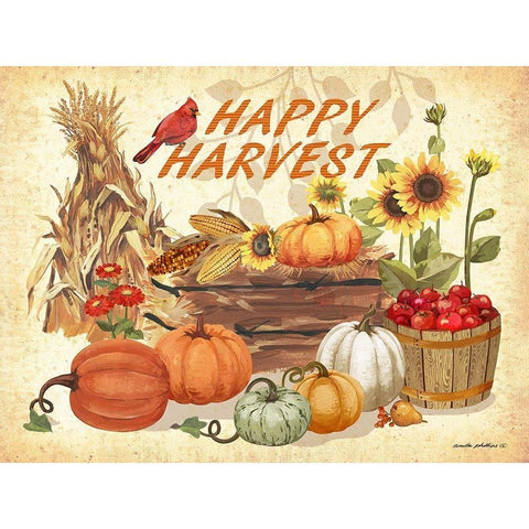 Happy Harvest Black Modern Wood Framed Art Print by Phillips, Anita