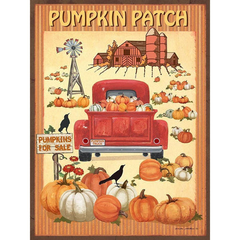 Pumpkin Patch II Black Modern Wood Framed Art Print by Phillips, Anita