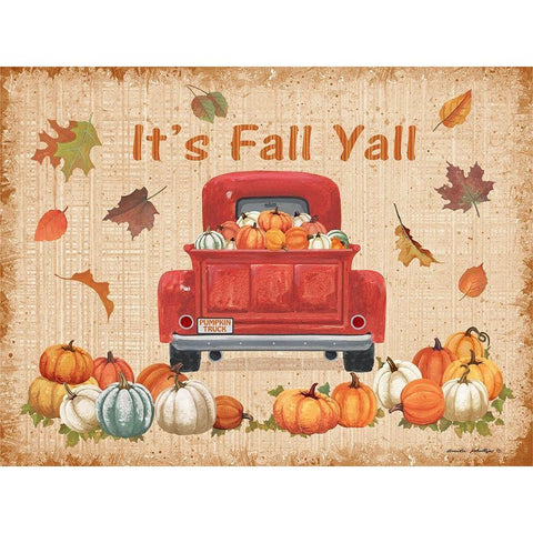 Its Fall Yall Gold Ornate Wood Framed Art Print with Double Matting by Phillips, Anita