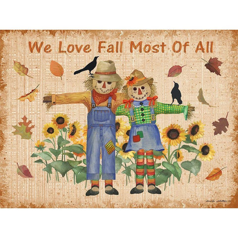 We Love Fall Black Modern Wood Framed Art Print with Double Matting by Phillips, Anita