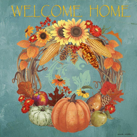 Welcome Home Black Ornate Wood Framed Art Print with Double Matting by Phillips, Anita