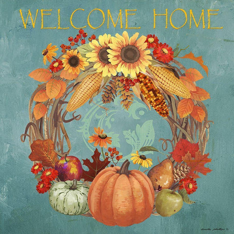 Welcome Home Black Modern Wood Framed Art Print with Double Matting by Phillips, Anita