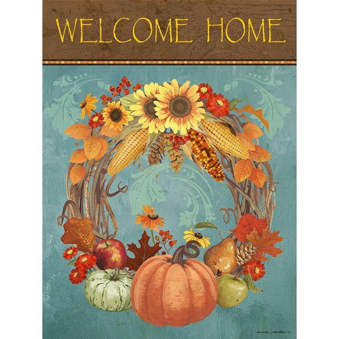 Welcome Home Gold Ornate Wood Framed Art Print with Double Matting by Phillips, Anita