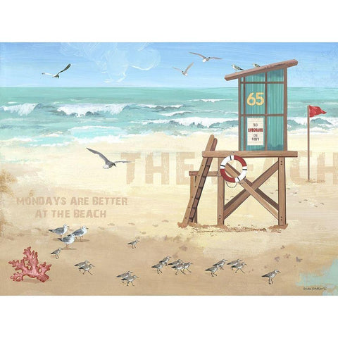 Mondays are Better Black Modern Wood Framed Art Print with Double Matting by Phillips, Anita