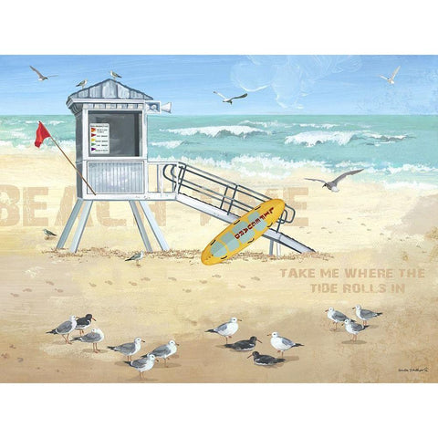 Where the Tide Rolls In White Modern Wood Framed Art Print by Phillips, Anita