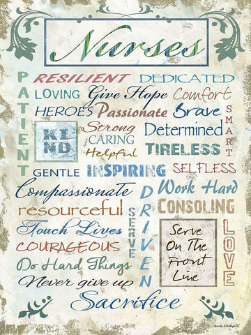 Nurses White Modern Wood Framed Art Print with Double Matting by Phillips, Anita