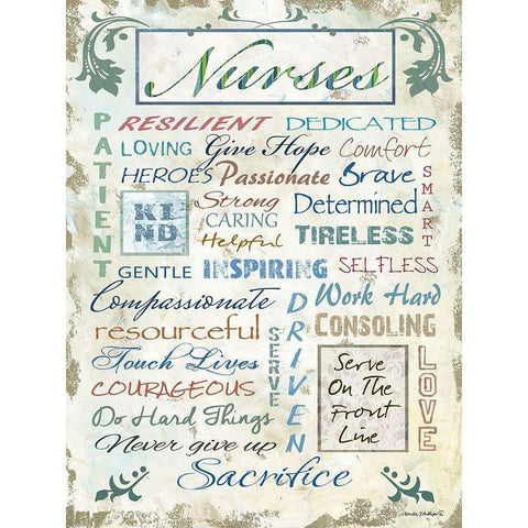 Nurses Black Modern Wood Framed Art Print by Phillips, Anita