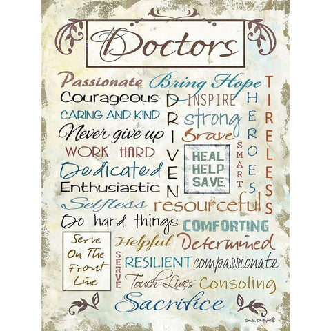 Doctors Are Gold Ornate Wood Framed Art Print with Double Matting by Phillips, Anita