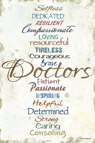 Doctors Are Black Ornate Wood Framed Art Print with Double Matting by Phillips, Anita