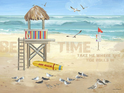 Where the Tide Rolls In White Modern Wood Framed Art Print with Double Matting by Phillips, Anita