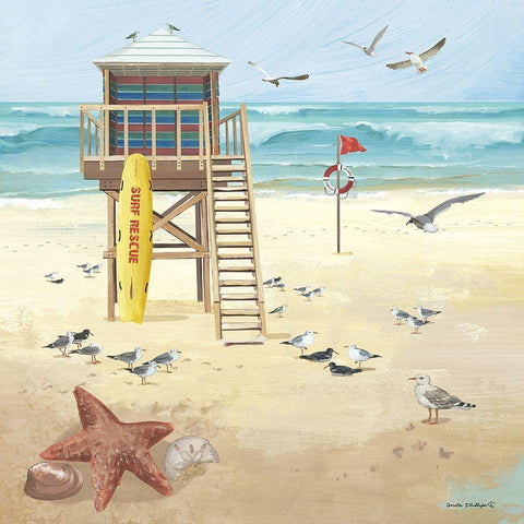 Lifeguard II Black Modern Wood Framed Art Print by Phillips, Anita
