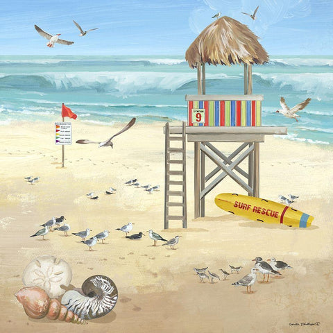 Lifeguard III Gold Ornate Wood Framed Art Print with Double Matting by Phillips, Anita
