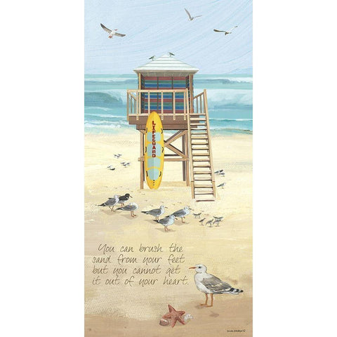 Sand In Your Heart Black Modern Wood Framed Art Print by Phillips, Anita