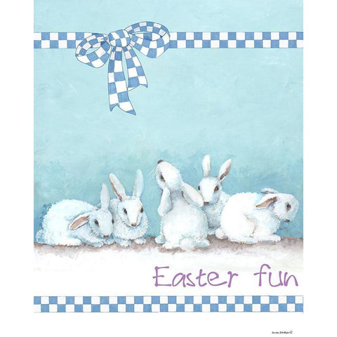 Bunny Gift Black Modern Wood Framed Art Print by Phillips, Anita