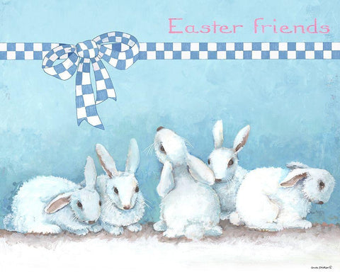 Bunny Gift II Black Ornate Wood Framed Art Print with Double Matting by Phillips, Anita