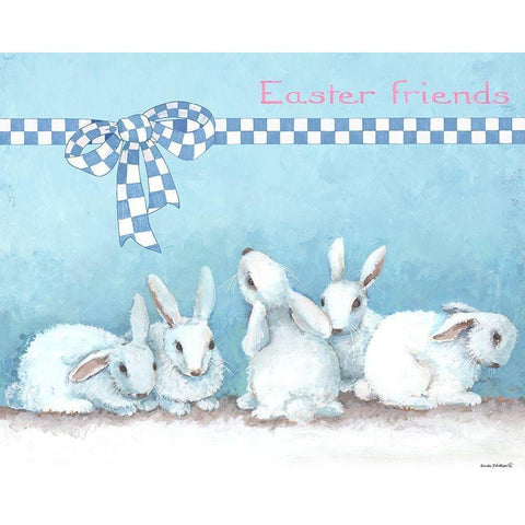 Bunny Gift II Black Modern Wood Framed Art Print with Double Matting by Phillips, Anita