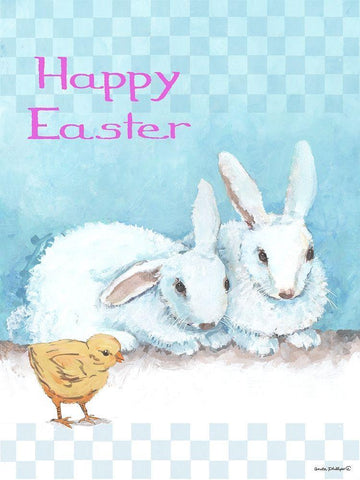 Happy Easter Black Ornate Wood Framed Art Print with Double Matting by Phillips, Anita