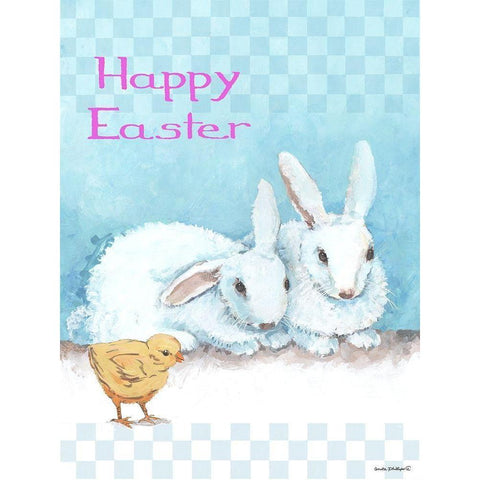 Happy Easter Black Modern Wood Framed Art Print with Double Matting by Phillips, Anita