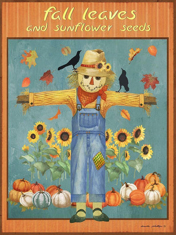 Sunflower Seeds White Modern Wood Framed Art Print with Double Matting by Phillips, Anita