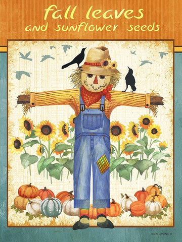 Fall Leaves White Modern Wood Framed Art Print with Double Matting by Phillips, Anita