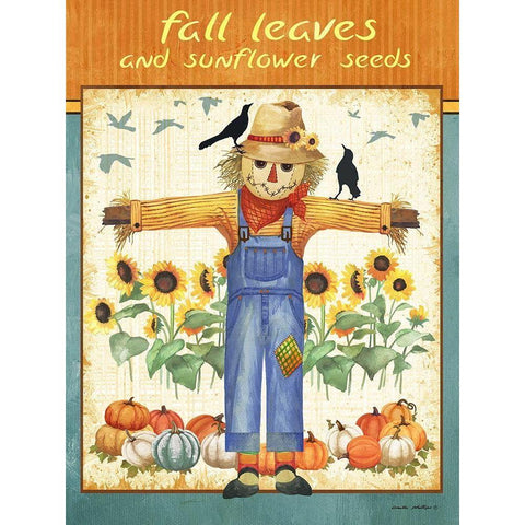 Fall Leaves Black Modern Wood Framed Art Print by Phillips, Anita