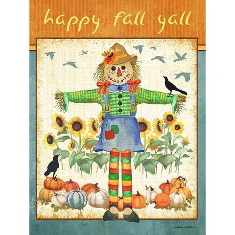 Fall Leaves White Modern Wood Framed Art Print by Phillips, Anita