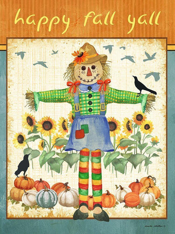 Fall Leaves White Modern Wood Framed Art Print with Double Matting by Phillips, Anita