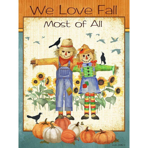 Love Fall White Modern Wood Framed Art Print by Phillips, Anita