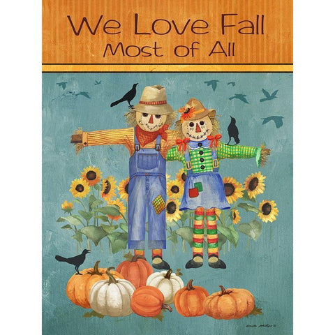 Love Fall Black Modern Wood Framed Art Print with Double Matting by Phillips, Anita