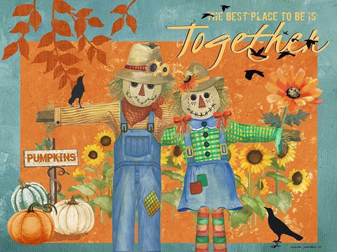 Together White Modern Wood Framed Art Print with Double Matting by Phillips, Anita