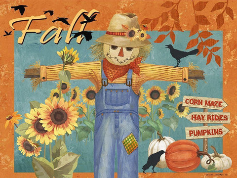 Fall White Modern Wood Framed Art Print with Double Matting by Phillips, Anita