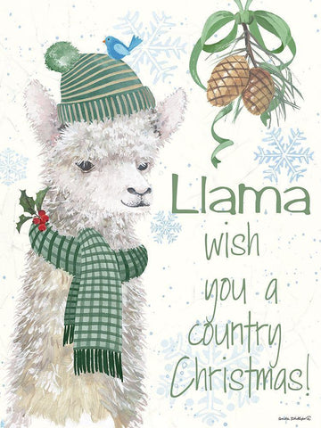 Country Christmas White Modern Wood Framed Art Print with Double Matting by Phillips, Anita