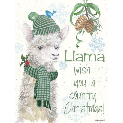 Country Christmas Black Modern Wood Framed Art Print by Phillips, Anita