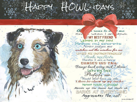 Howlidays II Black Ornate Wood Framed Art Print with Double Matting by Phillips, Anita